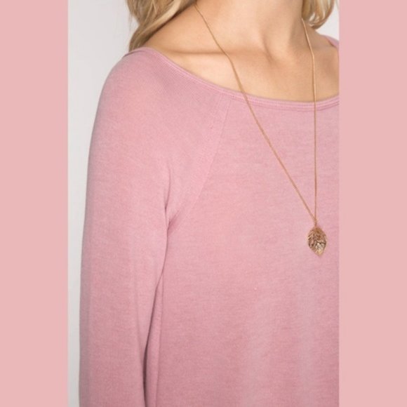 Double Strap Cold Shoulder Top Long Sleeve - Picture 10 of 11